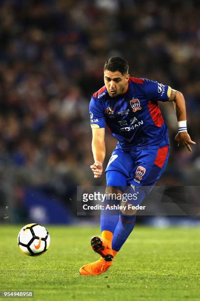 Dimitri Petratos of the Jets in action during the 2018 A-League Grand Final match between the Newcastle Jets and the Melbourne Victory at McDonald...