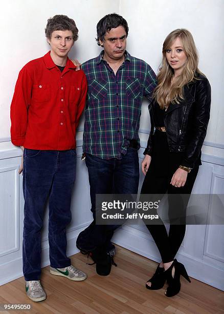 Actor Michael Cera, director Miguel Arteta, and actress Portia Doubleday pose for a portrait during the 2009 Toronto International Film Festival held...