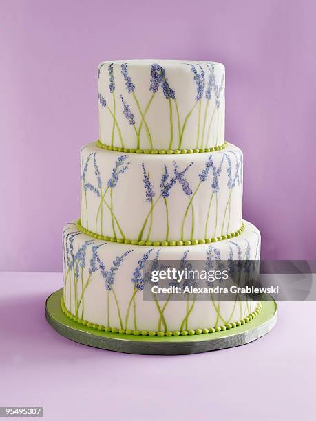 lavender cake - wedding cakes stock pictures, royalty-free photos & images