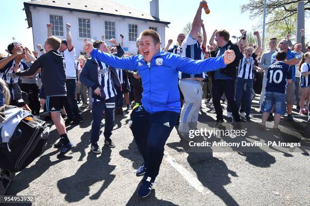 West Bromwich Albion fans react as they watch the Stoke City v Crystal Palace match prior to the Premier League match at The Hawthorns, West Bromwich.