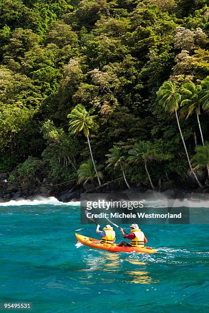 coastal kayaking, fiji - kayaker woman stock pictures, royalty-free photos & images