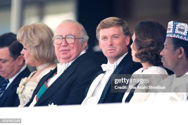 Vice President Dan Quayle and his wife Marilyn attend the 'Sokui-no-Rei', Emperor's Enthronement Ceremony at the Imperial Palace on November 12, 1990...