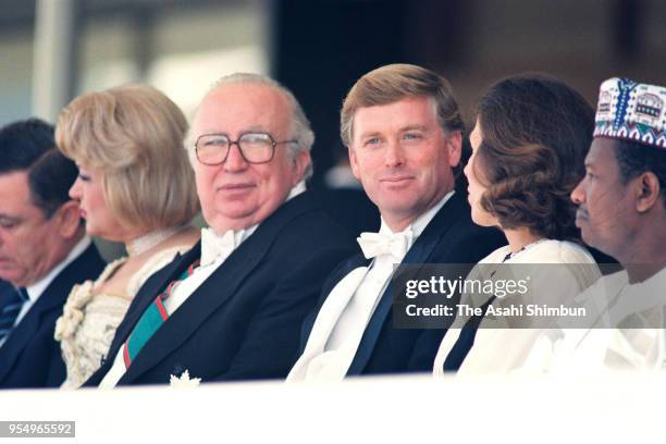 Vice President Dan Quayle and his wife Marilyn attend the 'Sokui-no-Rei', Emperor's Enthronement Ceremony at the Imperial Palace on November 12, 1990...