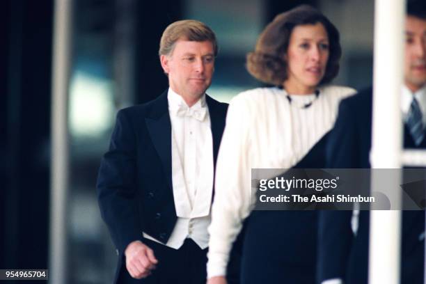 Vice President Dan Quayle and his wife Marilyn attend the 'Sokui-no-Rei', Emperor's Enthronement Ceremony at the Imperial Palace on November 12, 1990...