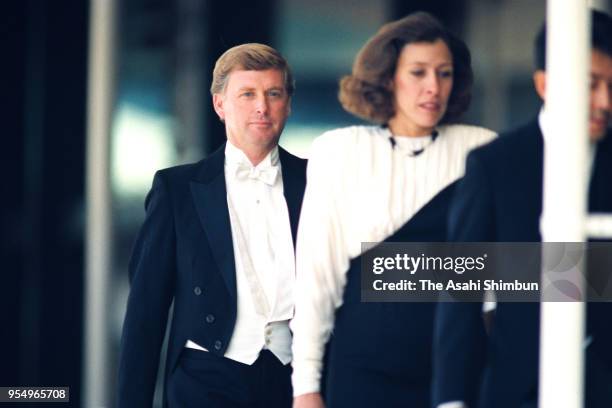 Vice President Dan Quayle and his wife Marilyn attend the 'Sokui-no-Rei', Emperor's Enthronement Ceremony at the Imperial Palace on November 12, 1990...