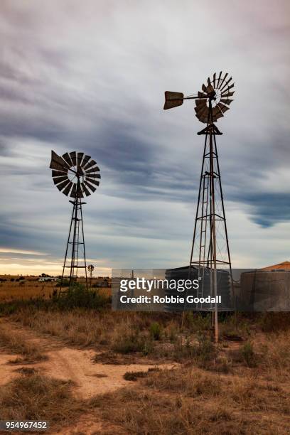 windmills - penong, south australia - outback windmill stock pictures, royalty-free photos & images