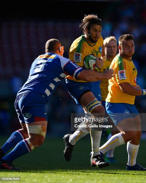 Lood de Jager of the Bulls during the Super Rugby match between DHL Stormers and Vodacom Bulls at DHL Newlands Stadium on May 05, 2018 in Cape Town,...