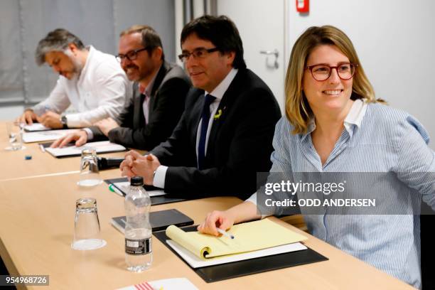 Catalan politician Albert Batet , vice-president of Catalonia's parliament Josep Costa, former Catalan president Carles Puigdemont, and member of the...