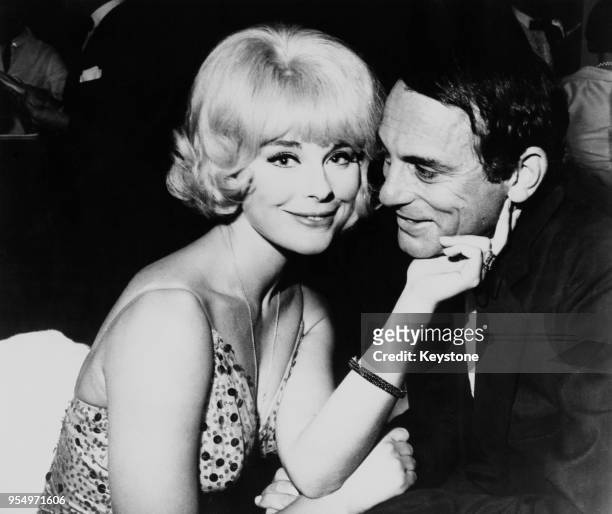 German actress Elke Sommer with her husband, American journalist Joe Hyams at the annual awards banquet of the Screen Producers' Guild at the Beverly...