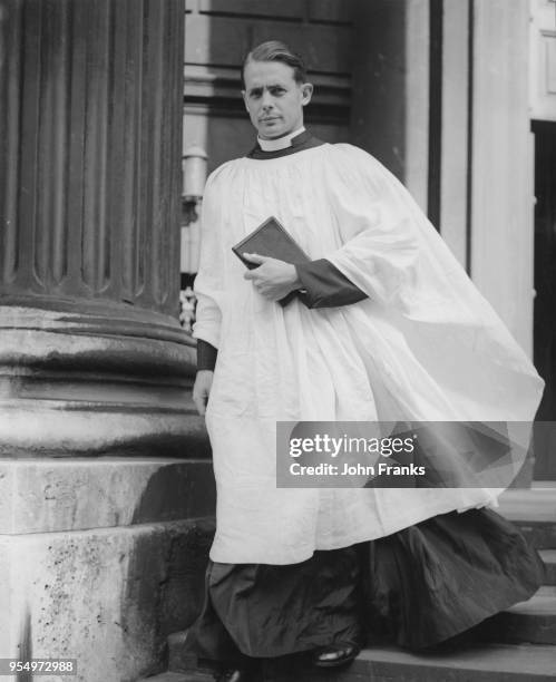 The Reverend David Sheppard , a former cricketer, leaves St Paul's Cathedral in London after his ordination as a priest, 29th September 1956. The...