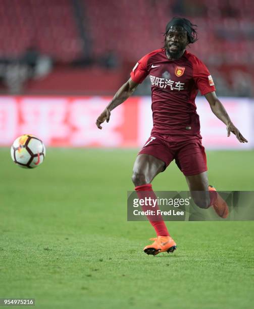 Gervinho of Hebei China Fortune in action during 2018 Chinese Super League match between Hebei China Fortune adn Henan Jianye at Langfang Sports...