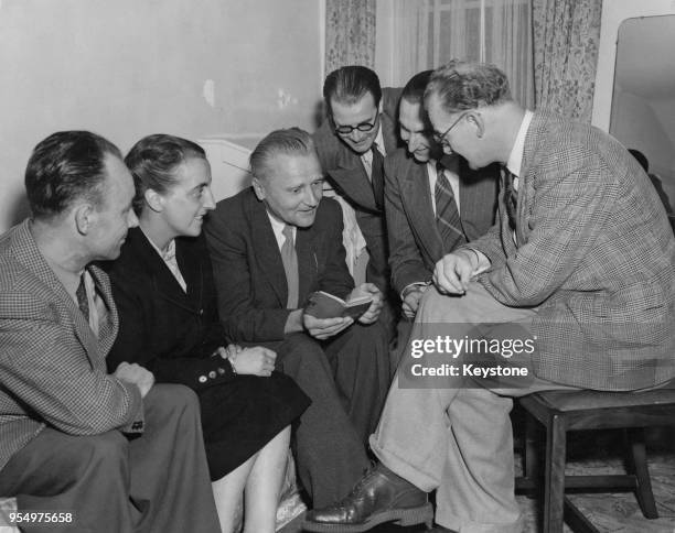 From left to right, Joseph Stenmer, German physicist Dr Irene Bredt, later Sänger-Bredt , Dr Eugen Sänger , Arthur Valentine 'Val' Cleaver, Dr L. A....