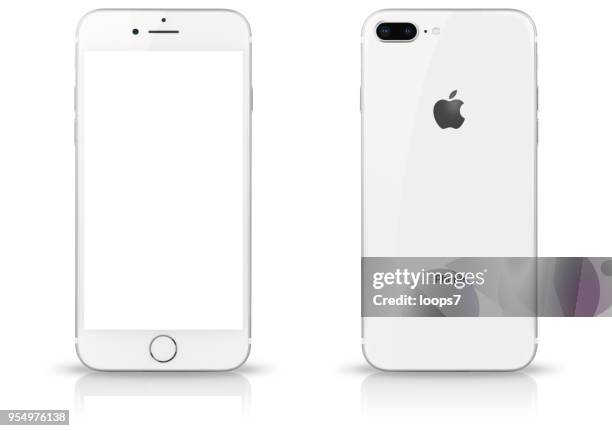 iphone 8 plus silver - iphone 7 photos et images de collection