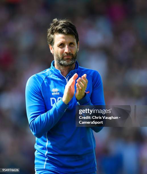 Lincoln City manager Danny Cowley during the Sky Bet League Two match between Lincoln City and Yeovil Town at Sincil Bank Stadium on May 5, 2018 in...
