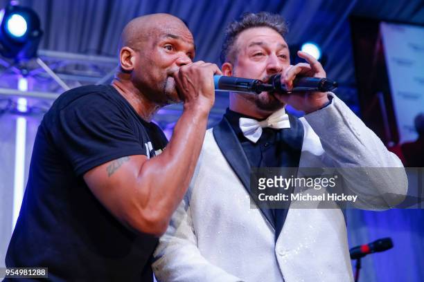 Darryl DMC McDaniels and Joey Fatone appear at the Barnstable Brown Gala on May 4, 2018 in Louisville, Kentucky.