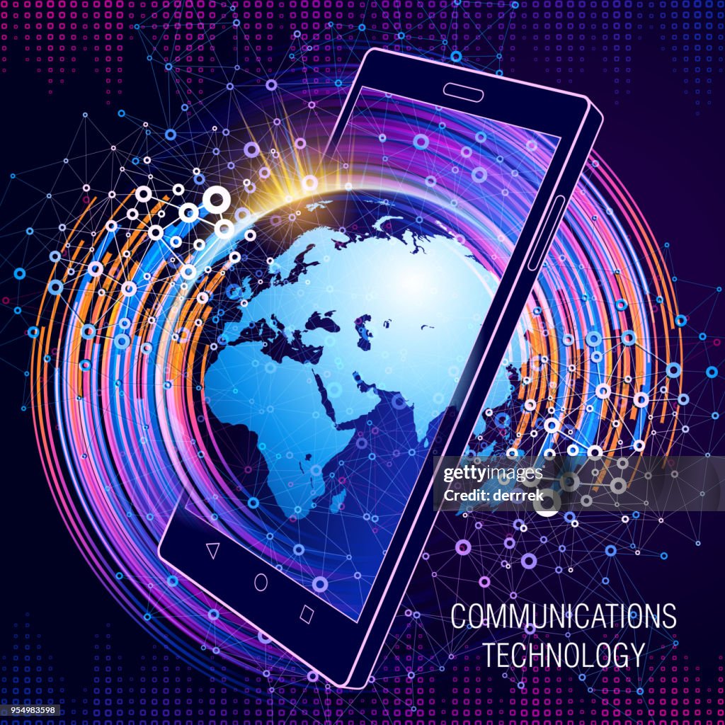 Technology In Communication Smart Phone Communications Technology High-Res Vector Graphic - Getty ...