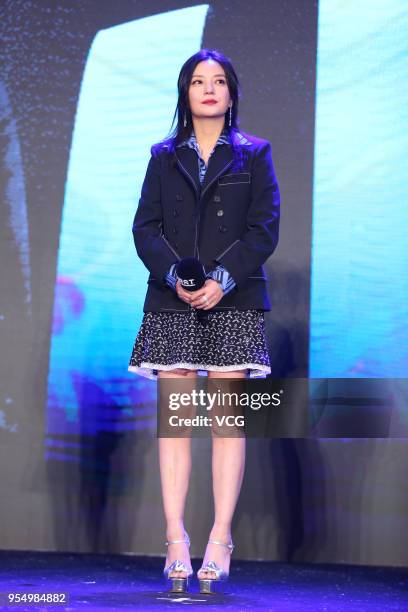 Actress Vicki Zhao Wei attends press conference of the 12th FIRST International Film Festival on May 4, 2018 in Beijing, China.