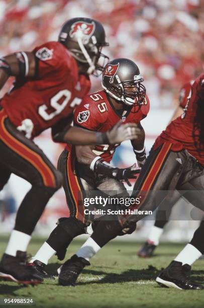 Derrick Brooks, Linebacker for the Tampa Bay Buccaneers during the National Football Conference Central game against the Detroit Lions on 9th...