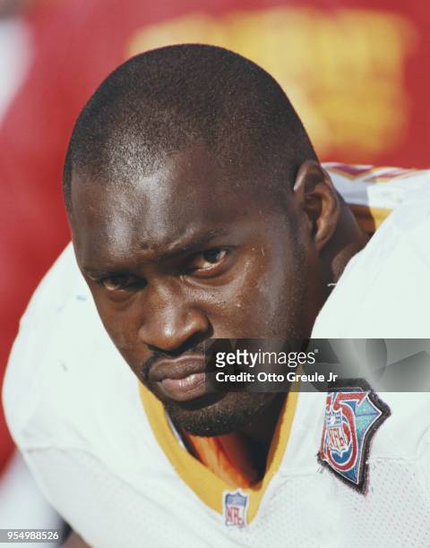 Eric Curry, Defensive End for the Tampa Bay Buccaneers during the National Football Conference West game against the San Francisco 49ers on 23...