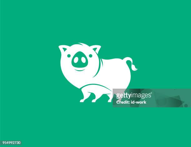 piggy icon - year of the pig stock illustrations