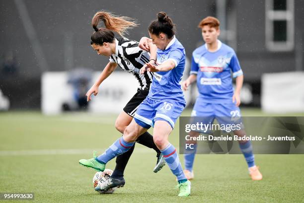 Sofia Cantore of Juventus in action during the Italian Cup match between Juventus Women and Brescia Calcio Femminile on May 2, 2018 in Vinovo, Italy.