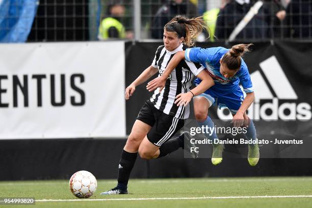 Sofia Cantore of Juventus in action during the Italian Cup match between Juventus Women and Brescia Calcio Femminile on May 2, 2018 in Vinovo, Italy.