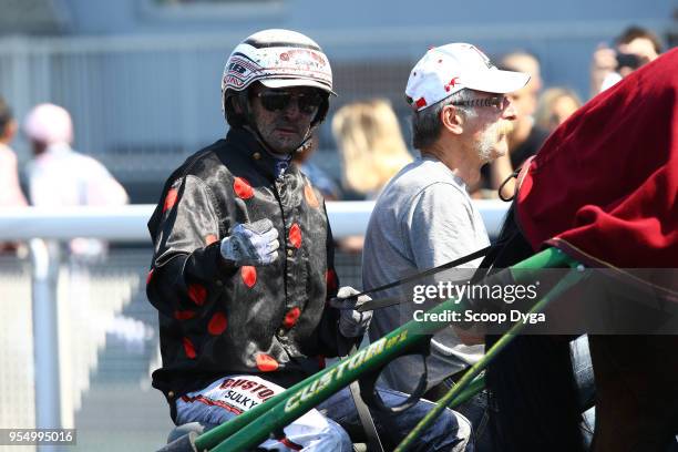 Driven by Jean Michel Bazire, trainer Sylvain Roger, owner Noel Lolic during the Criterium des 4 ans on May 5, 2018 in Paris, France.