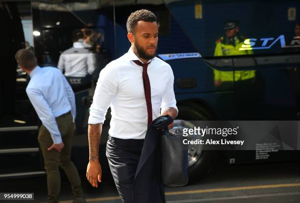 Ryan Bertrand of Southampton arrives at the stadium prior to the Premier League match between Everton and Southampton at Goodison Park on May 5, 2018...