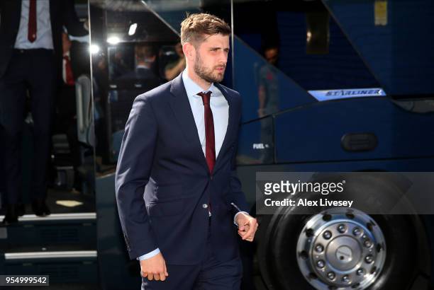 Jack Stephens of Southampton arrives at the stadium prior to the Premier League match between Everton and Southampton at Goodison Park on May 5, 2018...