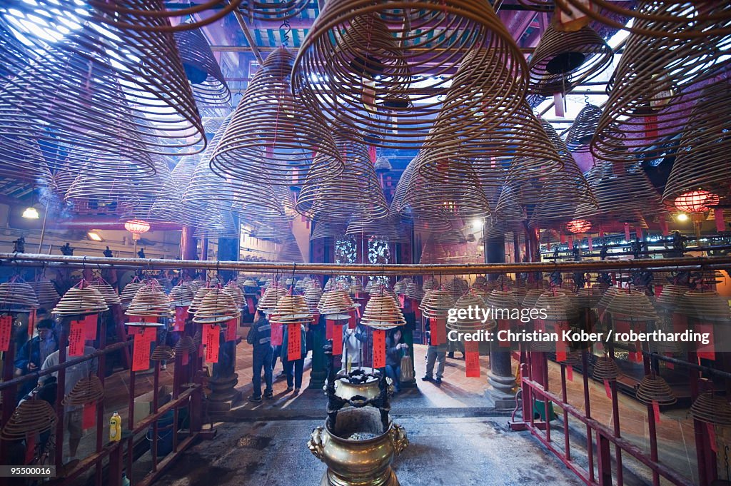 Incense coils, Man Mo Temple, Hong Kong Island, Hong Kong Special Administrative Region (SAR), China, Asia