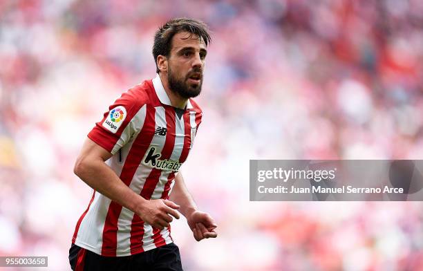 Benat Etxebarria of Athletic Club reacts during the La Liga match between Athletic Club Bilbao and Real Betis Balompie at San Mames Stadium on May 5,...