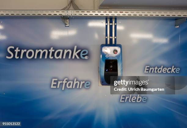 Electric charging station/electric filling station in a Bonn underground car park. Photo on the topics electric cars, electric charging station,...