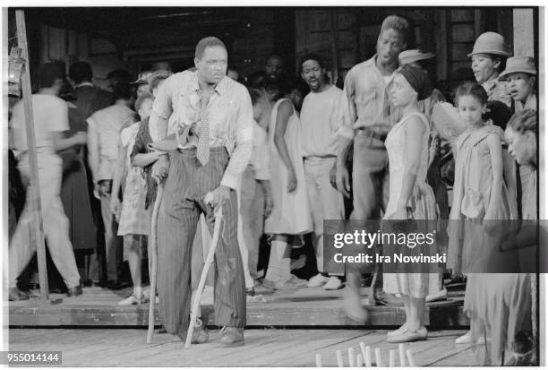 Willard white as porgy in porgy and bess, Willard White performs the role of Porgy in a dress rehearsal for Porgy and Bess at the Glyndebourne...