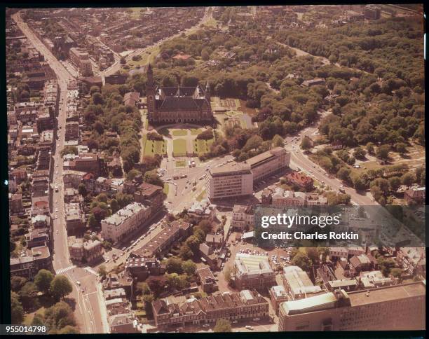 Old peace palace in city center, June 1967, The Hague, Netherlands.