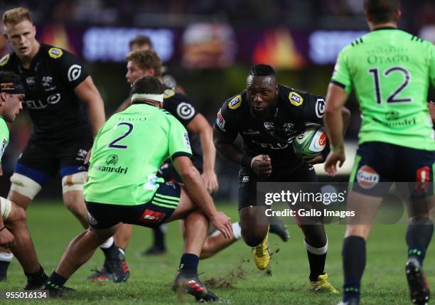 Tendai Beast Mtawarira of the Cell C Sharks during the Super Rugby match between Cell C Sharks and Highlanders at Jonsson Kings Park Stadium on May...
