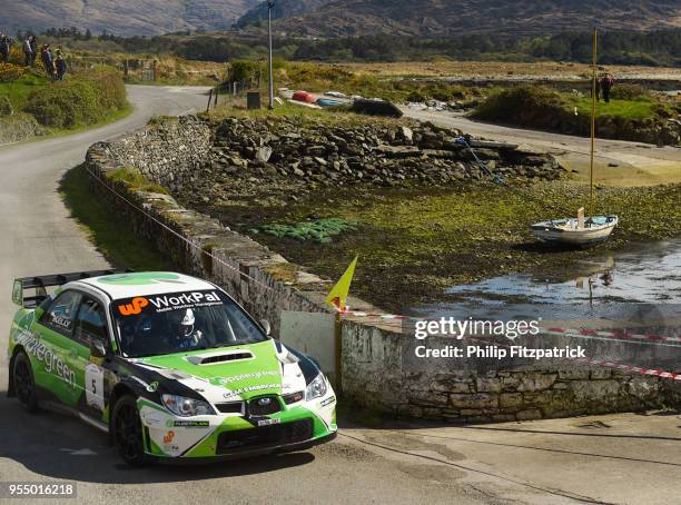 Killarney , Ireland - 5 May 2018; Manus Kelly and Donall Barrett in a during Day One of the 2018 Cartell.ie Rally of the Lakes, at Special Stage 8...