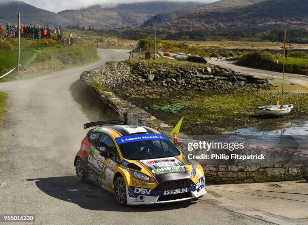 Killarney , Ireland - 5 May 2018; Sam Moffett and Noel O'Sullivan in a during Day One of the 2018 Cartell.ie Rally of the Lakes, at Special Stage 8...
