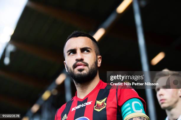 Brwa Nouri of Ostersunds FK during the Allsvenskan match between Ostersunds FK and IFK Norrkoping at Jamtkraft Arena on May 5, 2018 in Ostersund,...