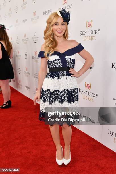 American figure skater Tara Lipinski attends Kentucky Derby 144 on May 5, 2018 in Louisville, Kentucky.