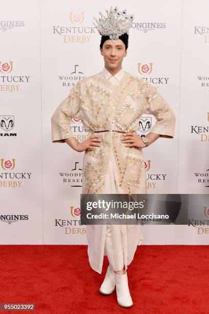 Figure skater Johnny Weir attends Kentucky Derby 144 on May 5, 2018 in Louisville, Kentucky.