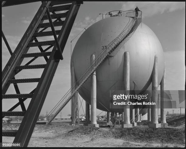 Texaco oil refinery, circa April 1957, Illinois, USA.