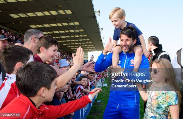 Lincoln City manager Danny Cowley during a lap of appreciation at the end of the Sky Bet League Two match between Lincoln City and Yeovil Town at...