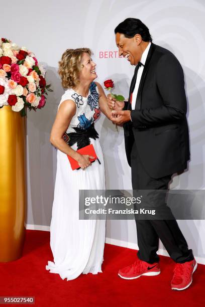 Valerie Niehaus and Cherno Jobatey attend the Rosenball charity event at Hotel Intercontinental on May 5, 2018 in Berlin, Germany.