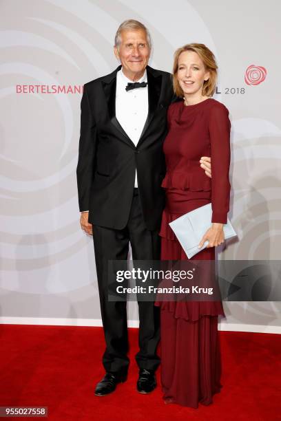 Julia Jaekel and Ulrich Wickert attend the Rosenball charity event at Hotel Intercontinental on May 5, 2018 in Berlin, Germany.