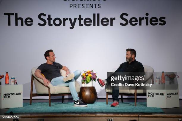 Actor Nick Offerman and Patrick Wilson speak at the Montclair Film Festival on May 5, 2018 in Montclair, NJ.