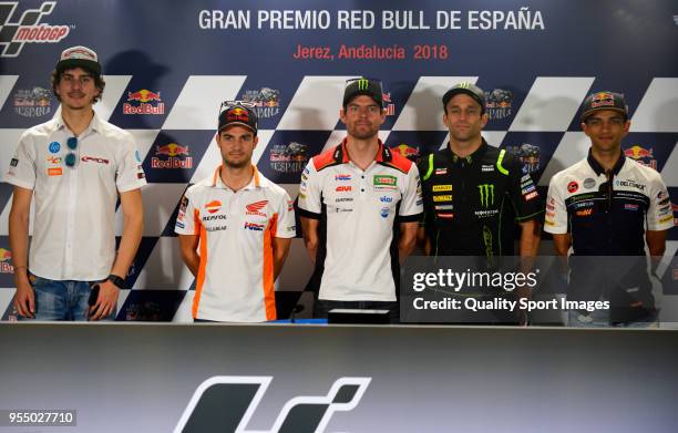 Lorenzo Baldassarri of Italy and Pons Hp40 Kalex, Dani Pedrosa of Spain and Repsol Honda Team, Cal Crutchlow of England and LCR Honda Castro,Johann...