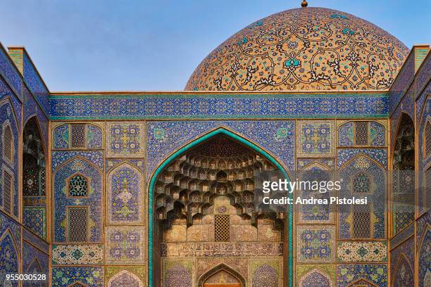 sheykh lotfollah mosque, isfahan, iran - isfahan stock pictures, royalty-free photos & images