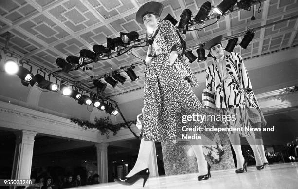 Brown Thomas Spring/Summer fashion show at Grafton Street, circa March 1987 .