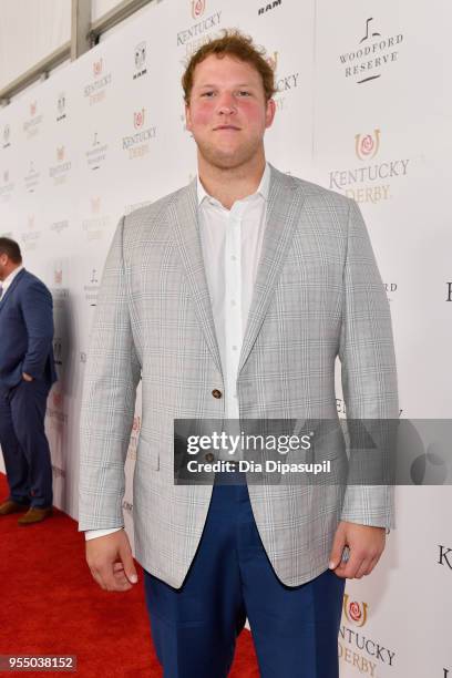 American football offensive tackle for the Buffalo Bills Conor McDermott attends Kentucky Derby 144 on May 5, 2018 in Louisville, Kentucky.