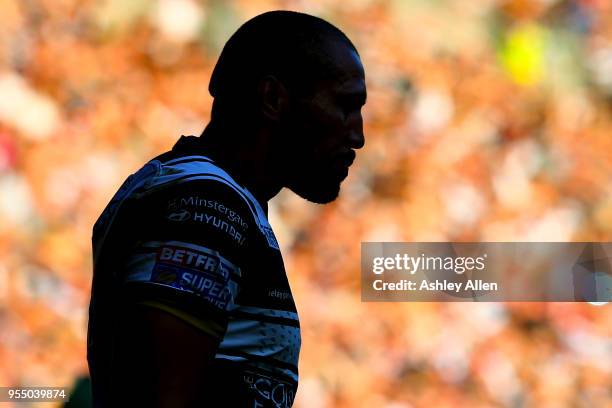 Fetuli Talanoa of Hull FC looks on during the Betfred Super League match between Hull FC and Castleford Tigers at KCOM Stadium on May 5, 2018 in...